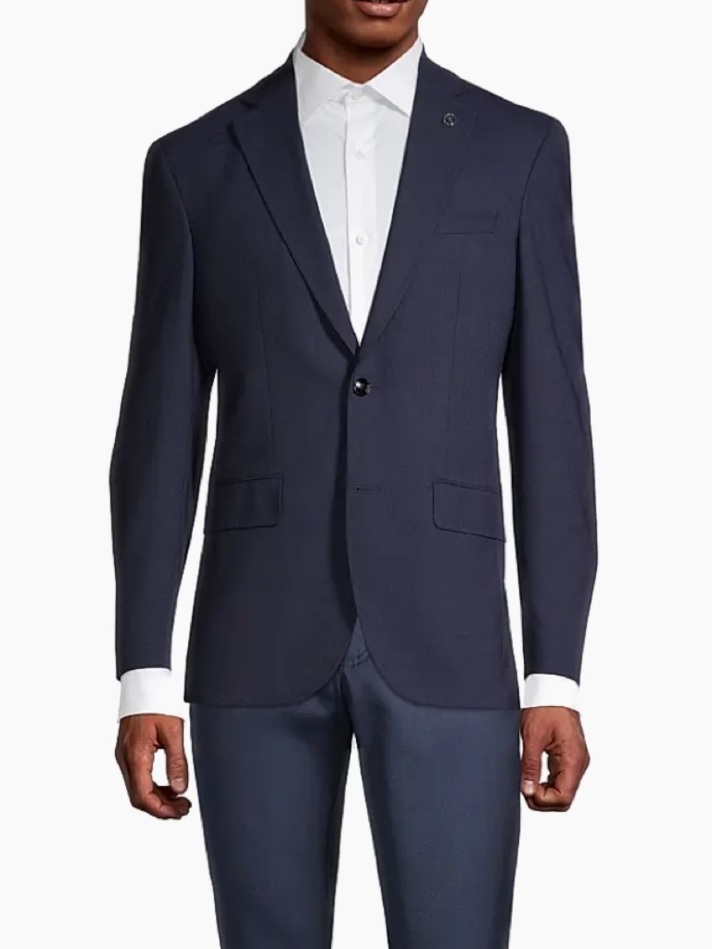 Ted‎ Baker London Endurance Mens Navy Blue Two Button Blazer Suit Jacket